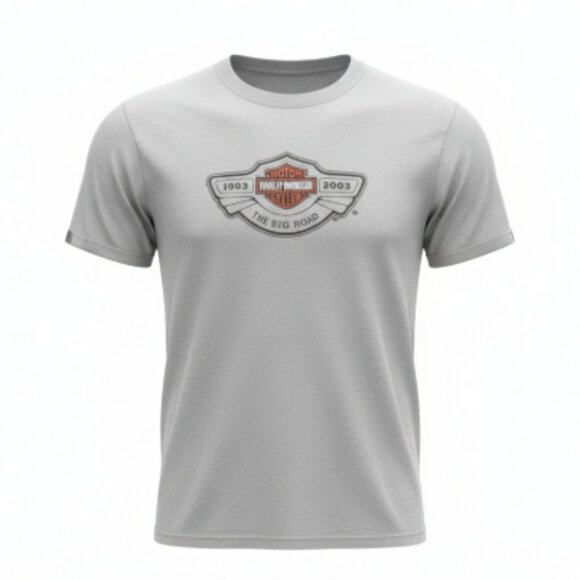 Harley-Davidson Men's T-Shirt Size L 100th Anniversary  Gray Short Sleeve EUC - Picture 12 of 12